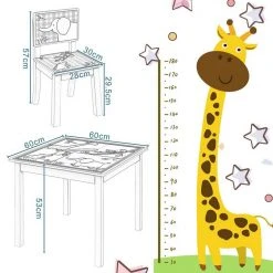 EUGAD Kindersitzgruppe, (3-tlg), Kinder Tischset mit Kantenschutz im Kinderzimmer Kindermöbel aus MDF und Kiefernholz Zoomotive(1 Tisch und 2 Stühle, 3-tlg) -TischStuhl Verkäufe 41078252 44e0 467f bb7d 86ba10ecf37c
