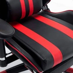 EUGAD Gaming-Stuhl (1 Stück), mit Fußstütze Racing Stuhl Drehstuhl Bürostuhl Schreibtischstuhl PC Stuhl mit Wippfunktion Höhenverstellbar Kunstleder Weiß Grau, Rot, Wei&szlig; -TischStuhl Verkäufe 44efad57 181e 4a36 bb2e f98e80ed0cdc