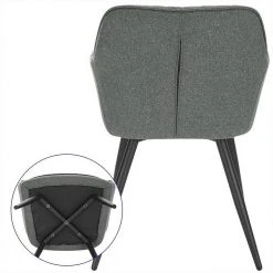 EUGAD Esszimmerstuhl, Küchenstuhl aus Leinen mit Armlehne Dunkelgrau, Hellgrau -TischStuhl Verkäufe 45162877 327f 5abf 9d41 0a67d28f5f36