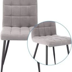 EUGAD Esszimmerstuhl (2 Stück), Polsterstuhl Wohnzimmerstuhl Samtstuhl Sessel mit Rückenlehne, Metallbeine, Sitzfläche aus Samt, Dunkelgrün Blau, Creme, Dunkelgrau, Dunkelgr&uuml;n, Hellgrau, Rosa -TischStuhl Verkäufe 454607e0 5be7 5979 a3bf 104029976555