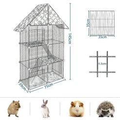 EUGAD Freigehege, Kleintierkäfig Katzenkäfig Schwarz 75x39x145cm -TischStuhl Verkäufe 4650d6a8 a933 508d 8e56 4bde534f68f6
