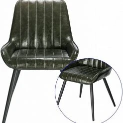 EUGAD Esszimmerstuhl, 4 Stücke Retro Küchenstuhl Sitzfläche aus PU mit Metallbeine Schwarz Braun, Dunkelbraun, Dunkelgrün, Grau -TischStuhl Verkäufe 469719d2 975d 573c aadd ba2716f4a0f6