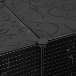 EUGAD Freigehege, mit Bodenplatten Kaninchen Hasen Meerschweinchen Welpenauslauf Laufgitter mit Tür&Treppe Doppelstöckig DIY Schwarz 38 Platten (35x35cm/Platte) 145x75x75 cm -TischStuhl Verkäufe 473bcf81 dea4 520c b07f 505c2205a467