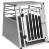 EUGAD Tierreisebox, Hundetransportbox Alu Hundebox Autobox Reisebox für mittlere Hund Border Collie Englische Bulldogge Shetland Sheepdog Standard Schnauzer Englischer Springer Spaniel 75x55x66 cm