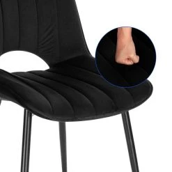 EUGAD Esszimmerstuhl (2 Stück), Küchenstuhl, Polsterstuhl, Wohnzimmerstuhl ohne Armlehne, Metallbeine, Samt, Dunkelgrau Hellgrau, Schwarz -TischStuhl Verkäufe 48774449 6e96 423a 92c8 868f028b3c82