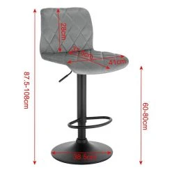 EUGAD Barhocker (2 St), Barhocker Drehstuhl Tresenhocker Barstuhl, Sitzfläche aus Samt mit Rücklehne Höhenverstellbar -TischStuhl Verkäufe 4892ebc9 d8c3 4b65 945a 6761bc06c705