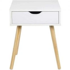 EUGAD Nachttisch, Beistelltisch mit Schublade Nachtkommode, Holzbeine MDF, Grau Wei&szlig; -TischStuhl Verkäufe 4abe806b a3e6 54b2 ac8f aa28c5a8e9ad