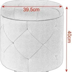 EUGAD Sitzhocker, Sitztruhe mit Stauraum, Sitz rund mit Deckel, Samt, ca.27L, Rosa Dunkelgrau, Hellgrau -TischStuhl Verkäufe 4ad2628d de99 548b a087 b1a509d765b4