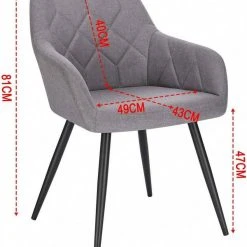 EUGAD Esszimmerstuhl, Polsterstuhl Leinen,mit Armlehnen Metallbeinen Dunkelgrau, Hellgrau -TischStuhl Verkäufe 4b465380 c2be 5c8b 8646 38d31f3f7744