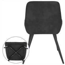 EUGAD Esszimmerstuhl, Polsterstuhl 2er-Set,Sitzfläche aus Stoffbezug Anthrazit, Dunkelbraun, Dunkelgrau -TischStuhl Verkäufe 4c57e3be db3d 5c35 a04a df0fde888808