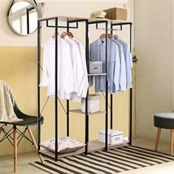 EUGAD Kleiderständer, Wäscheständer Garderobenständer mit Ablage Schwarzrohre und Eiche Platte Schwarz-Hell Eiche, Schwarz-Vintage, Wei&szlig;-Eiche -TischStuhl Verkäufe 4d17fb9f 6787 5d3a 93fc 15e4e0971ac2