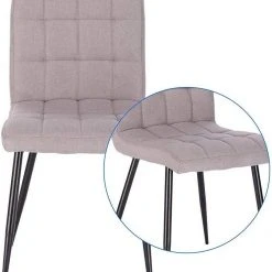 EUGAD Esszimmerstuhl (2 Stück), Küchenstuhl Polsterstuhl, mit Rückenlehne, Metallbeine, Sitzfläche aus Leinen, Dunkelgrau Dunkelgrau | Dunkelgrau, Hellgrau | Hellgrau -TischStuhl Verkäufe 4dc1cb2a 7672 4240 ab45 39c54c724fb4