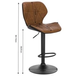 EUGAD Barhocker (2 St), 2er-Set höhenverstellbar und drenbar mit Rückenlehne aus Kunstleder Stahl Grau Anthrazit, Braun, Dunkelbraun -TischStuhl Verkäufe 4dce3b60 c2eb 5e51 8ac0 4068939b9bb3