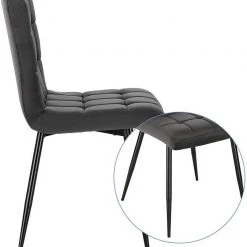 EUGAD Esszimmerstuhl (2 Stück), Polsterstuhl Wohnzimmerstuhl Samtstuhl Sessel mit Rückenlehne, Metallbeine, Sitzfläche aus Samt, Dunkelgrün Blau, Creme, Dunkelgrau, Dunkelgr&uuml;n, Hellgrau, Rosa -TischStuhl Verkäufe 4f950ff6 95cd 4ed5 a2a4 a54d82bb1826