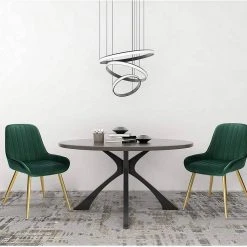 EUGAD Esszimmerstuhl, 4 Stücke Retro Küchenstuhl Sitzfläche aus Samt mit Metallbeine Dunkelgrün Bordeaux, Dunkelgrau, Dunkelgr&uuml;n, Hellgrau, Rosa, Schwarz -TischStuhl Verkäufe 4fcfe60f 29d3 4548 9d3e 78b646c56b5e