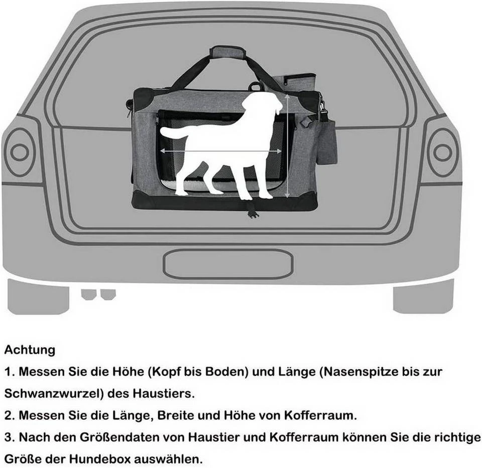 EUGAD Tiertransporttasche, Hundebox faltbar Hundetransportbox Auto Transportbox Reisebox Katzenbox Grau 33 EUGAD Tiertransporttasche, Hundebox faltbar Hundetransportbox Auto Transportbox Reisebox Katzenbox Grau – Bild 33