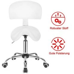 EUGAD Arbeitshocker (1er-Set), Sattelhocker mit Rückenlehne gepolstert höhenverstellbar aus Kunstleder Schwarz Grau, Wei&szlig; -TischStuhl Verkäufe 52366fa2 5be6 50de 8c99 0725329046df