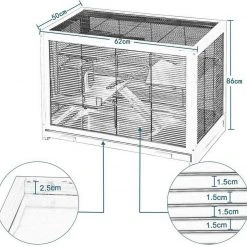 EUGAD Kleintierkäfig, Hamsterkäfig Holz Groß Mäusekäfig Nagerkäfig Nagervilla Dreistöckig 62x50x86cm -TischStuhl Verkäufe 532ff4aa aaab 5ce8 9d9f 3a47d843bb7d