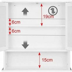 EUGAD Spiegelschrank Hängeschrank mit Ablage mit Ablage Schminkschrank aus Holz 56 x 58 x 13 cm weiß -TischStuhl Verkäufe 542ad606 1f86 59b9 a282 8faf0ea09a0f