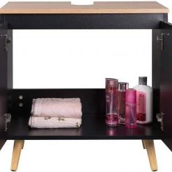 EUGAD Waschbeckenunterschrank Badschrank Unterschrank mit 2 Türe Weiß Grau, Schwarz, Wei&szlig; -TischStuhl Verkäufe 54eb3ce3 5654 5863 8684 6bd2f476fdec