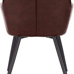 EUGAD Esszimmerstuhl, aus Kunstleder mit Armlehnen und Rückenlehne Gestell aus Metall Schwarz Braun, Dunkelbraun, Dunkelgrau -TischStuhl Verkäufe 550a3d09 e0dd 50f3 9eb9 2757622e7b64