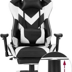EUGAD Gaming Chair, Bürostuhl, Gaming Stuhl, Kunstleder, mit einstellbaren Armlehnen Rot Blau, Schwarz, Wei&szlig; -TischStuhl Verkäufe 5516e676 ca71 5b8c adc6 3c4d8fdff5e3