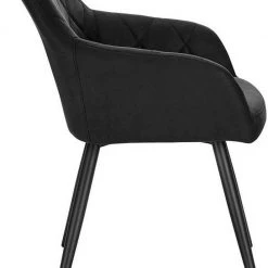 EUGAD Esszimmerstuhl (1 Stück), Wohnzimmerstuhl aus Stoff, Polsterstuhl mit Armlehnen und Rückenlehne, Gestell aus Metall Anthrazit, Braun, Grau -TischStuhl Verkäufe 55896cfd 2658 5abd 9d65 10794ce8f7aa