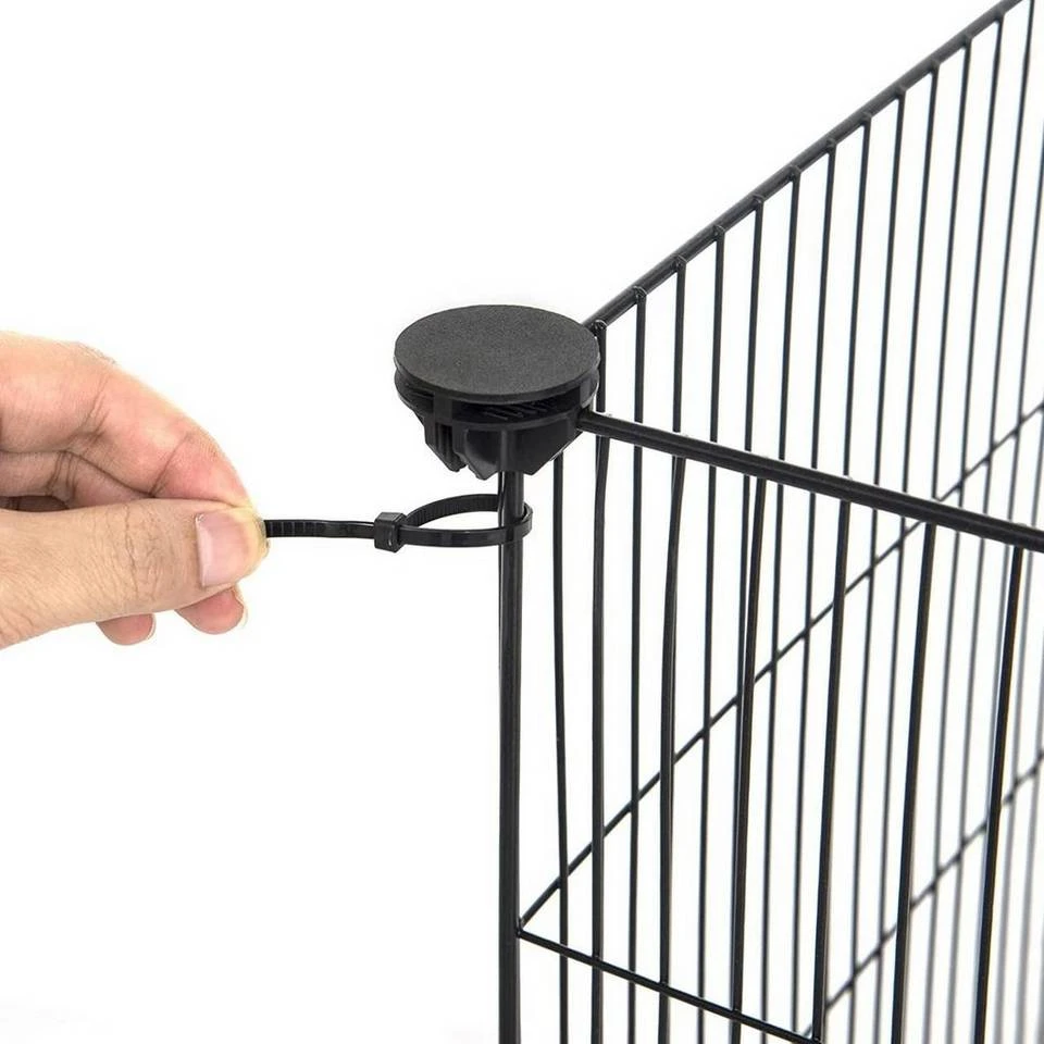 EUGAD Freigehege, Freigehege für Kaninchen Hasen Meerschweinchen Welpenauslauf Laufgitter mit Tür Doppelstöckig DIY 22 Platten Schwarz 140 x 70 x 70 cm 6 EUGAD Freigehege, Freigehege für Kaninchen Hasen Meerschweinchen Welpenauslauf Laufgitter mit Tür Doppelstöckig DIY 22 Platten Schwarz 140 x 70 x 70 cm – Bild 6