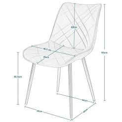 EUGAD Esszimmerstuhl (2 Stück), Küchenstuhl, Polsterstuhl Stuhl,Wohnzimmerstuhl ohne Armlehne, Metallbeine, Samt, Hellgrau Dunkelgrau, Schwarz -TischStuhl Verkäufe 56010295 0ed8 4ab6 bddf b3003a31b865