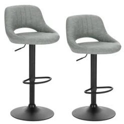 EUGAD Barhocker (2 St), 2er-Set 360° drehbar stufenlos höhenverstellbar mit Rückenlehne aus Kunstleder und Stahl Dunkelbraun Anthrazit, Grau -TischStuhl Verkäufe 56158838 5407 5cb9 821b 6dd03213f01a