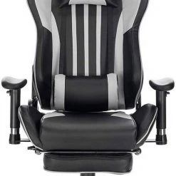 EUGAD Gaming-Stuhl (1 Stück), Racing Stuhl mit Fußstütze Racing Stuhl Drehstuhl Bürostuhl Schreibtischstuhl PC Stuhl mit Wippfunktion Höhenverstellbar Kunstleder Rot Grau, Weiß -TischStuhl Verkäufe 56f6b6e1 a662 585f 9fb5 bf65b6079bf2