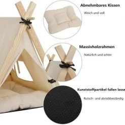 EUGAD Tierhaus, Tipi Hundezelt Katzenzelt 45x55x45cm Kätzchen Chihuahua Havaneser Kaninchen mit Kissen abnehmbar waschbar faltbar Weiß -TischStuhl Verkäufe 57a3eeda 26fa 55f8 92ca bb28d8e8e618