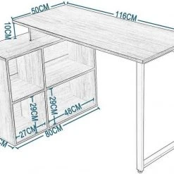 EUGAD Schreibtisch, mit Ablagen Holz 116x75x80cm Dunkelbuche Helleiche, Wei&szlig; -TischStuhl Verkäufe 57e0ea0c b1e0 534c 8d67 4e0f549282a3