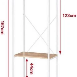 EUGAD Kleiderständer, Garderobenständer mit 2 Ablagen Holz Metall Schwarz-Hell Eiche Schwarz-Vintage, Wei&szlig;-Eiche -TischStuhl Verkäufe 584ef92a c56d 55cc 8dcd 18300c86621e