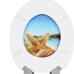 EUGAD WC-Sitz (1-St), Toilettensitz, WC Sitz mit Absenkautomatik, MDF, Holz, Softclose Scharnier Gr&uuml;ne Bl&auml;tter, Holzfarbe, Lilie, Seestern, Seestern Am Strand, Seestern Sonnenuntergang, Stone, &lrm;Lila Blume und Stones -TischStuhl Verkäufe 59df1d98 f267 44c7 9e56 c4f64963b72c