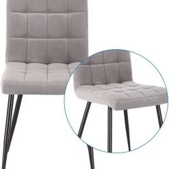 EUGAD Esszimmerstuhl (4 Stück), Polsterstuhl Wohnzimmerstuhl Samtstuhl Sessel mit Rückenlehne, Metallbeine, Sitzfläche aus Samt, Blau Creme, Dunkelgrau, Hellgrau, Rosa -TischStuhl Verkäufe 5a8ee000 2425 45eb a6a8 9ef6290f2c5b