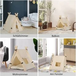 EUGAD Tierhaus, Tipi Hundezelt Katzenzelt 45x55x45cm Kätzchen Chihuahua Havaneser Kaninchen mit Kissen abnehmbar waschbar faltbar Weiß -TischStuhl Verkäufe 5b0c3c4d 874d 45bc 9e3c d1dd90f8996f