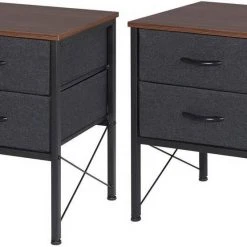 EUGAD Nachttisch (1-St), mit 2 Schubladen Couchtisch Beistelltisch für Wohnzimmer Nachtkommode Nachtschrank für Schlafzimmer industrieller Stil -TischStuhl Verkäufe 5b8f2ac9 394f 4347 88cf 56b2cd6f5c0b