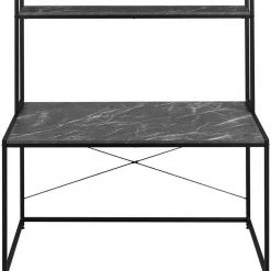 EUGAD Schreibtisch, PC-Tisch Bürotisch Arbeitstisch mit Bücherregal Holz 120x60x140 cm Schwarz-Marmor Schwarz-Vintage -TischStuhl Verkäufe 5be32922 dc5f 5b57 b9f4 43a55552e97f