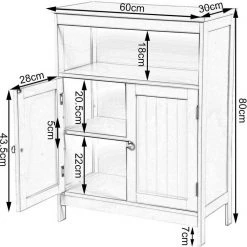 EUGAD Badkommode, Badschrank Beistellschrank, mit Doppeltür, 3 Fächern, MDF, Weiß -TischStuhl Verkäufe 5cc1bfdd d064 567d ac78 f182a77df687