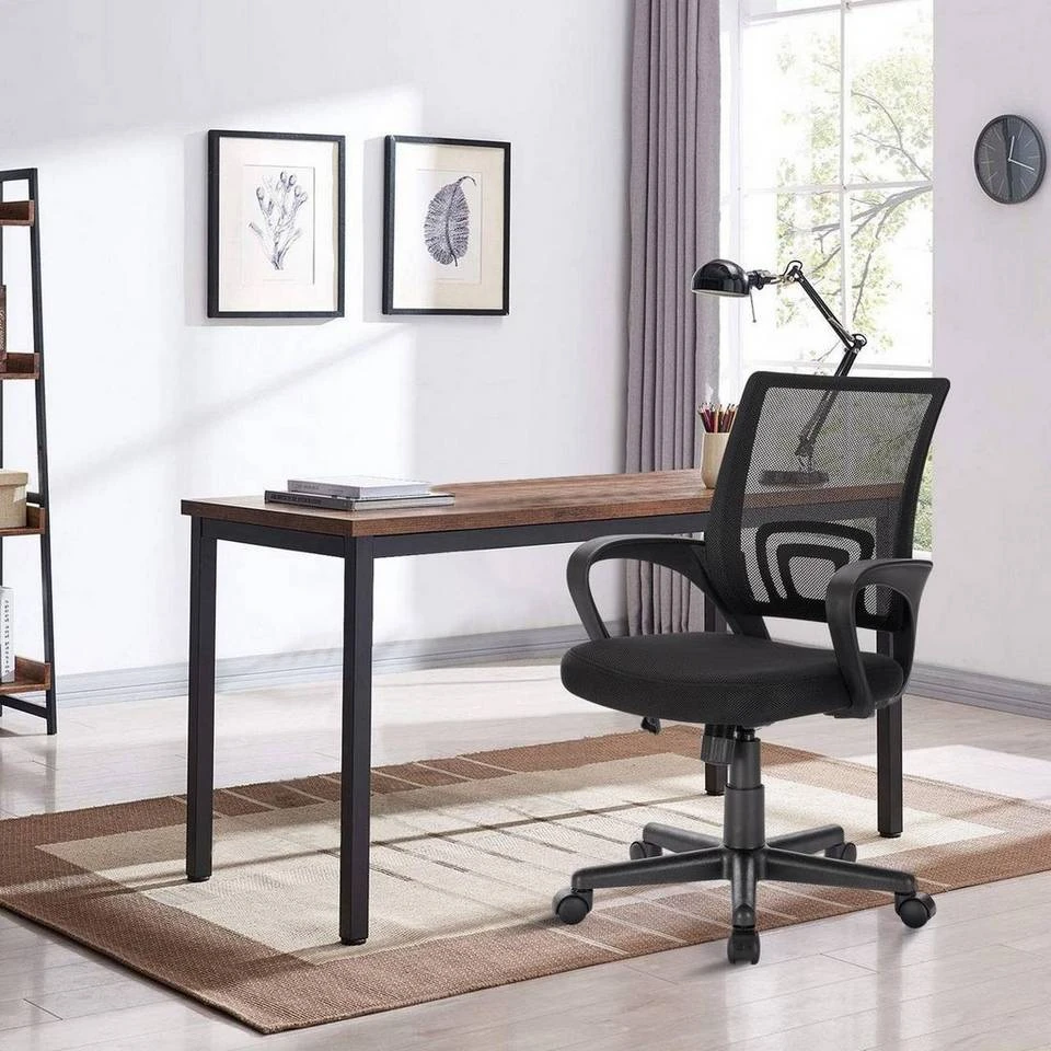 EUGAD Chefsessel (1 Stück), Bürostuhl mit Netz-Design-Sitzkissen Wippfunktion, Mesh, Schwarz Grau 1 EUGAD Chefsessel (1 Stück), Bürostuhl mit Netz-Design-Sitzkissen Wippfunktion, Mesh, Schwarz Grau