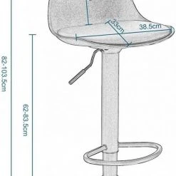 EUGAD Barhocker, mit Rückenlehne, Barstühle Höhenverstellbar und 360° Drehbar, Zeitgenössisch für Esszimmer, Bar Schwarz Grau -TischStuhl Verkäufe 5d8355b7 987a 54ef 854c 5fe7854c92f4