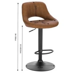 EUGAD Barhocker (2 St), 2er-Set 360° drehbar stufenlos höhenverstellbar mit Rückenlehne aus Kunstleder und Stahl Dunkelbraun Anthrazit, Grau -TischStuhl Verkäufe 5e3b8585 d552 52e2 b394 4070f580aa66