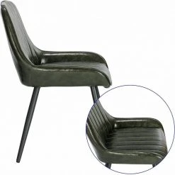 EUGAD Esszimmerstuhl, 4 Stücke Retro Küchenstuhl Sitzfläche aus PU mit Metallbeine Schwarz Braun, Dunkelbraun, Dunkelgrün, Grau -TischStuhl Verkäufe 5ecef79f ba79 5cb5 b293 6ea9b09efe85