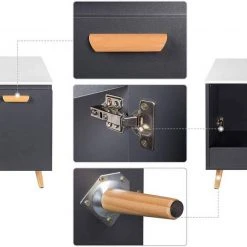 EUGAD Waschbeckenunterschrank Badschrank Unterschrank mit 2 Türe Weiß Grau, Schwarz, Wei&szlig; -TischStuhl Verkäufe 6025a4e0 25e2 5e22 9abe bb16e8f1e42c