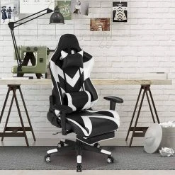 EUGAD Gaming Chair, Bürostuhl, Gaming Stuhl, Kunstleder, mit einstellbaren Armlehnen Rot Blau, Schwarz, Wei&szlig; -TischStuhl Verkäufe 61e08ce5 a27c 5381 b46a 74741f08936c