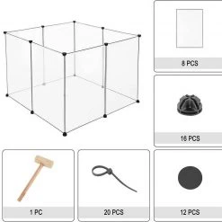 EUGAD Freigehege, Freigehege für Kaninchen Hasen Meerschweinchen Welpenauslauf DIY 8 Platten Transparent 102 x 102 x 70 cm 12 EUGAD Freigehege, Freigehege für Kaninchen Hasen Meerschweinchen Welpenauslauf DIY 8 Platten Transparent 102 x 102 x 70 cm -TischStuhl Verkäufe 6228a069 396a 5c1d adf7 8129151750a9