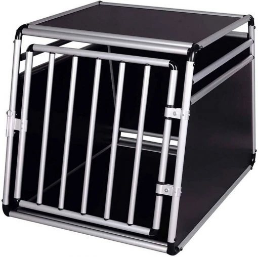 EUGAD Tierreisebox, Hundetransportbox Alu Hundebox Reisebox Autobox für kleine/mittlere Hunde Französische Bulldogge Beagle Terriers Dackel Shiba Inu 69 x 54 x 50 cm L Schwarz -TischStuhl Verkäufe 62af7493 ff32 5ae1 b42a 0606aa6c4e21