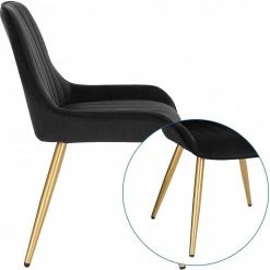 EUGAD Esszimmerstuhl, 4 Stücke Retro Küchenstuhl Sitzfläche aus Samt mit Metallbeine Dunkelgrün Bordeaux, Dunkelgrau, Dunkelgr&uuml;n, Hellgrau, Rosa, Schwarz -TischStuhl Verkäufe 631a70ed 5263 59a8 9892 9a99b18f749c