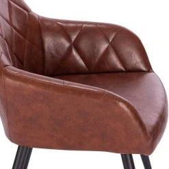 EUGAD Esszimmerstuhl, aus Kunstleder mit Armlehnen und Rückenlehne Gestell aus Metall Schwarz Braun, Dunkelbraun, Dunkelgrau -TischStuhl Verkäufe 63cb2273 b692 533c b87c 2e7a150c47f5